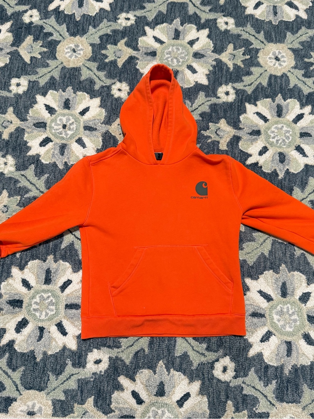 Carhartt Bright Orange Pullover Hoodie with Small Logo